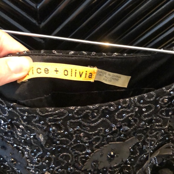 Black sequinned Alice and Olivia dress - Picture 4 of 5